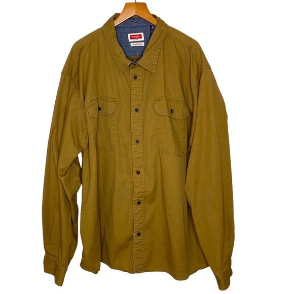 Wrangler Flex for Comfort Tan Long Sleeve Button Down Shirt Men's 3X Western - Picture 1 of 8